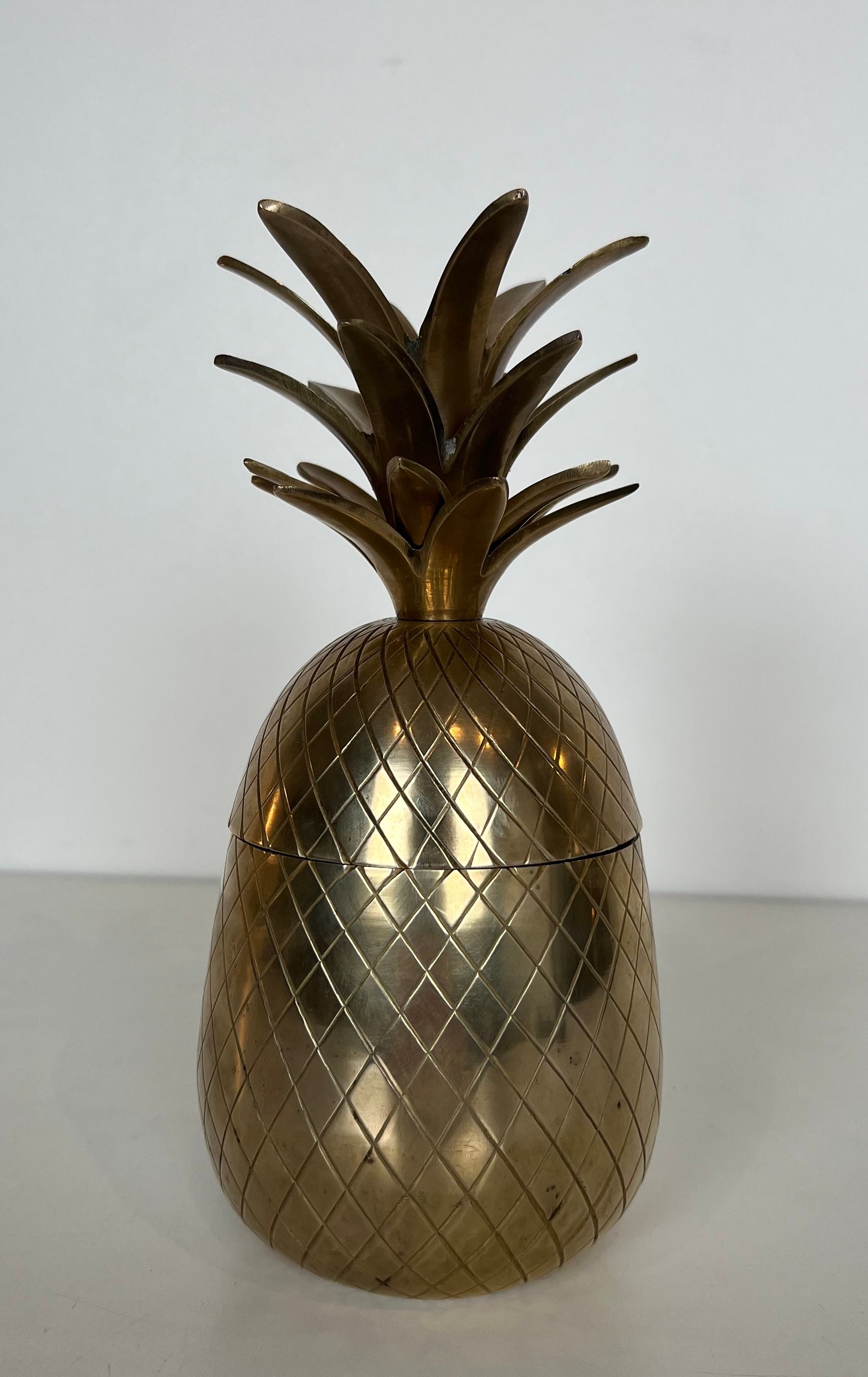 Pineapple ice bucket in brass and steel
