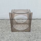 Bedside side table, plexiglass end table Vintage 1970 space age