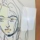 Portrait painting of woman drawing 70s