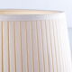 White glass table lamp with a pliche fabric shade, 70s.