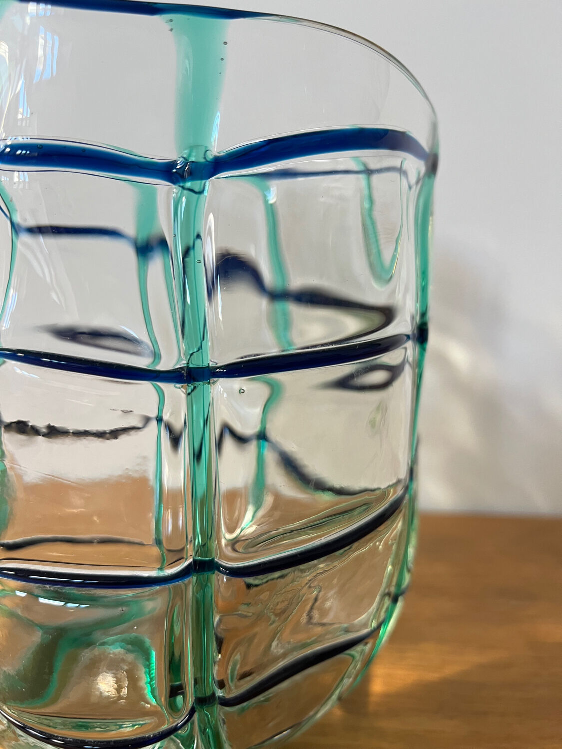 Hand-blown glass vase, "Striped"