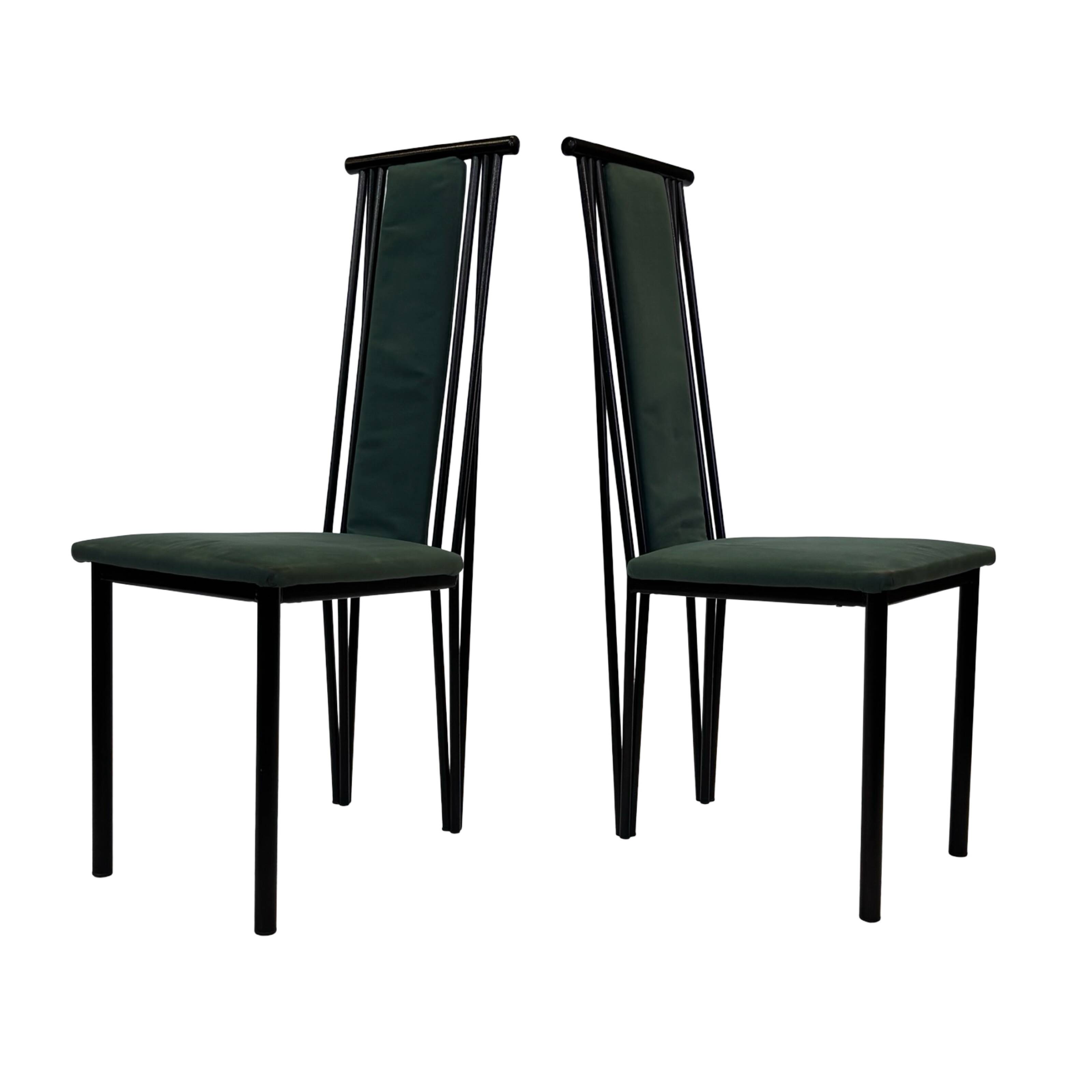 Vintage dining chairs modern design 80's set of four