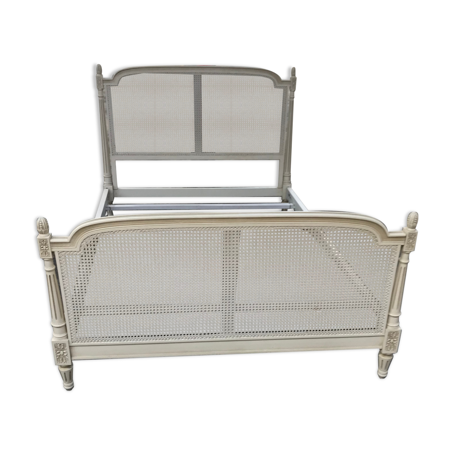 Louis XVI white bedwood caning and wood