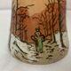 Vase verre émaillé paysage enneigé vers 1900 Legras