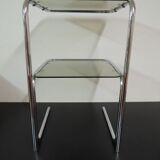 Table d'appoint en chrome et verre