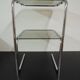 Side table in chrome and glass