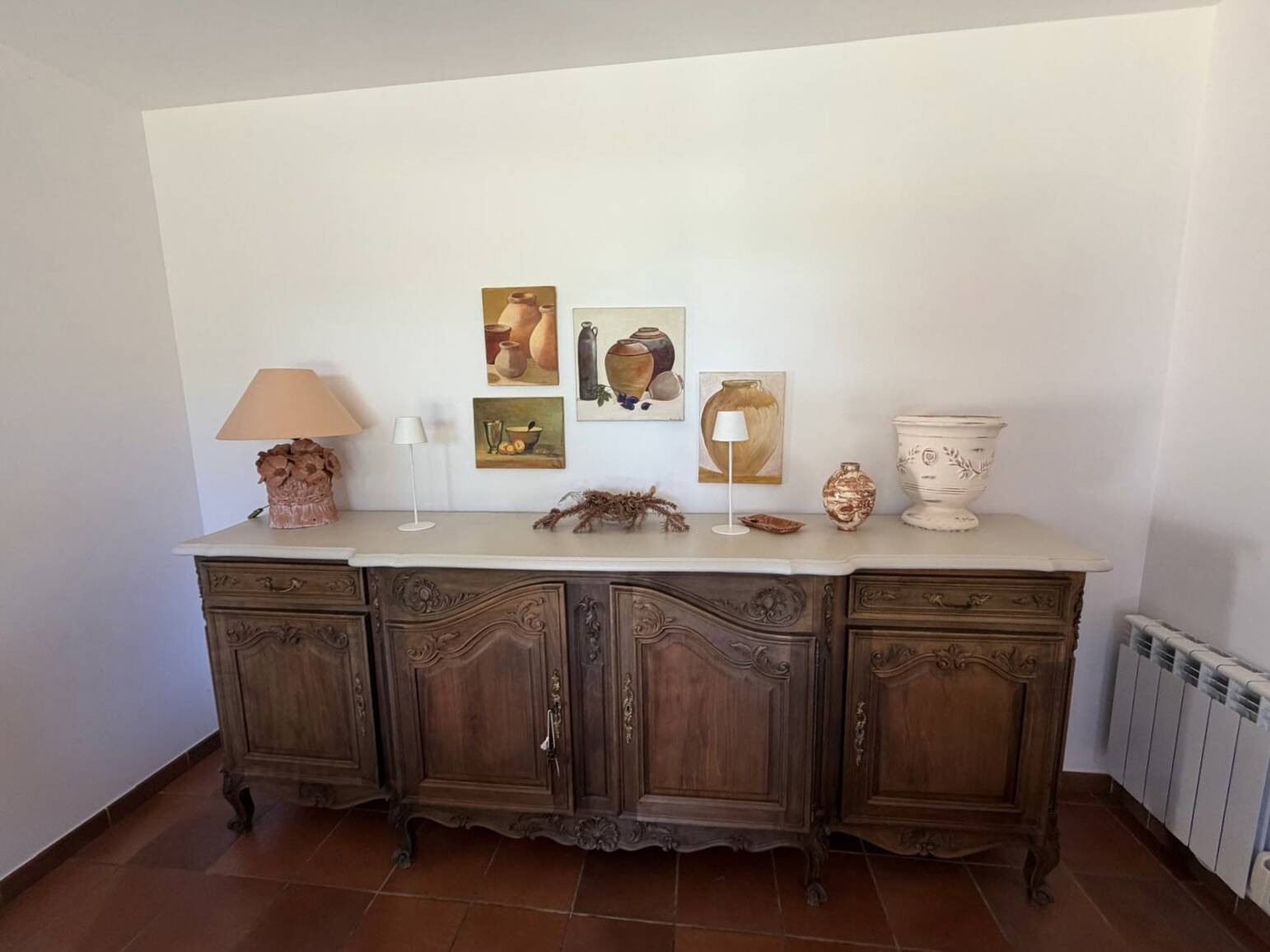 Large walnut sideboard in Louis XV style