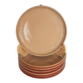 6 Gien stoneware dessert plates