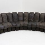 Vintage DS-600 Non stop Snake sofa by De Sede in original brown leather, 19