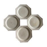 Set of 4 plates Creil and Montereau octagonal pearls Directoire 1800