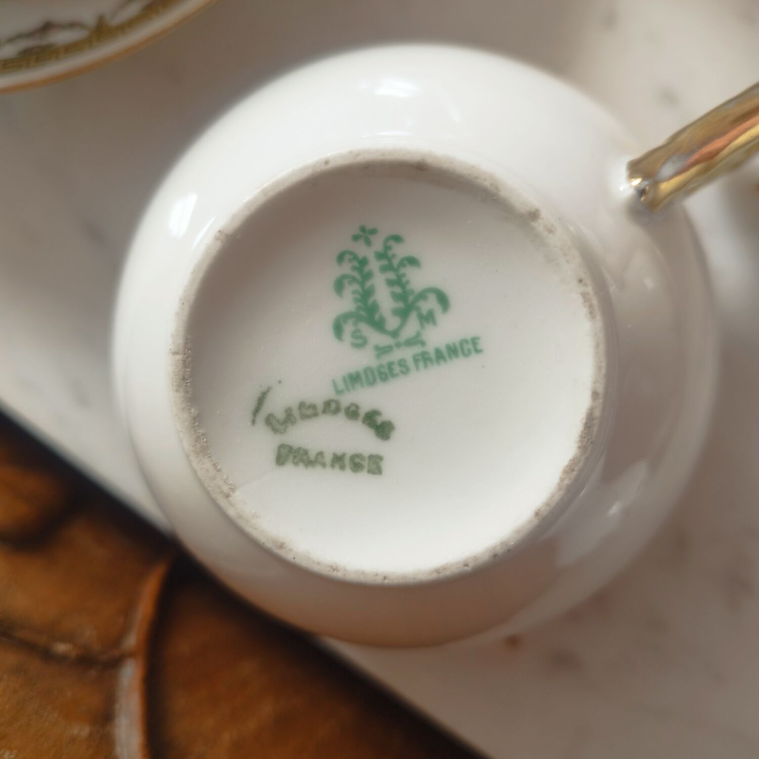 8 Art Deco Sigismond Maas cups Limoges porcelain