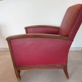 Raspberry red art deco armchair