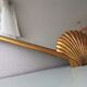 Vintage golden wooden mirror, '80s, Hollywood Regency