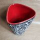 Vase fat lava of vallauris red and black