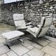 Pair of Armchairs and Ottoman, "Joker" Model, Large Leather Model
