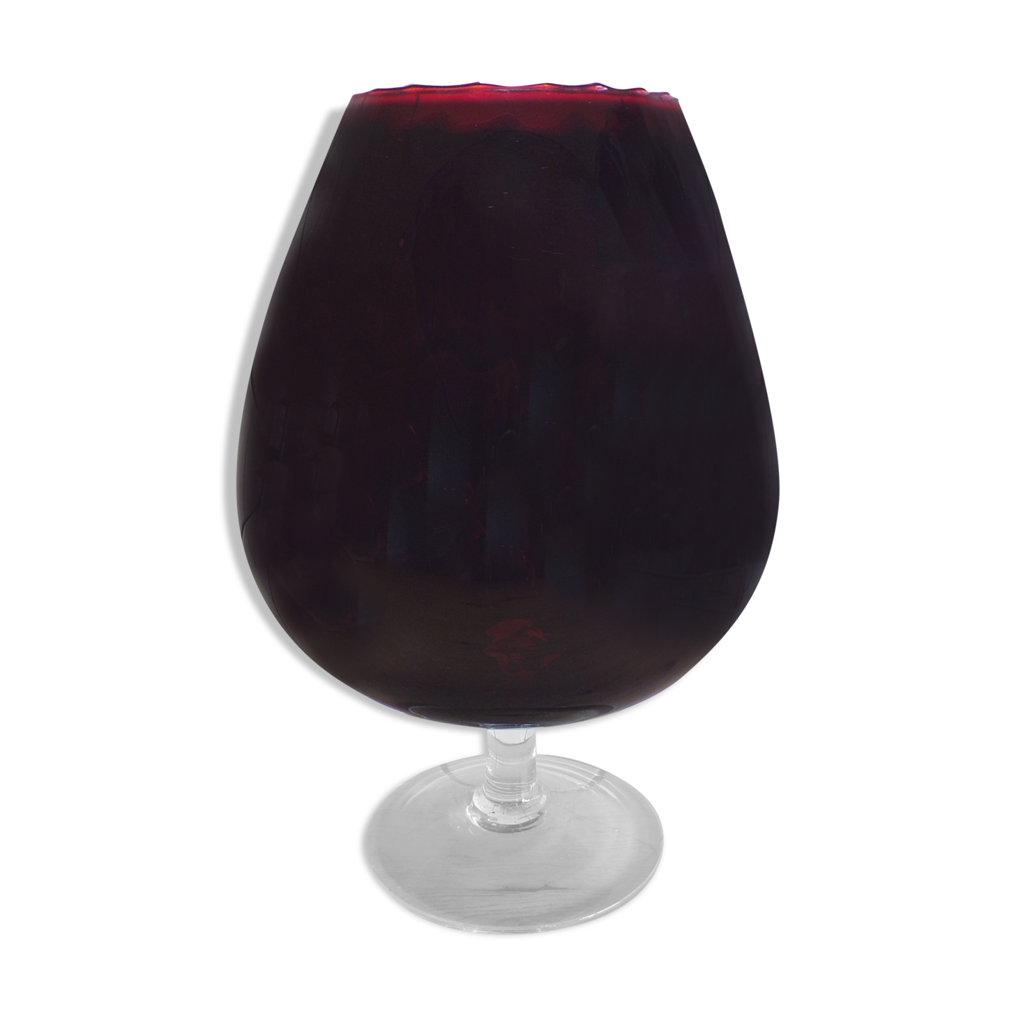 Dark red Empoli glass vase