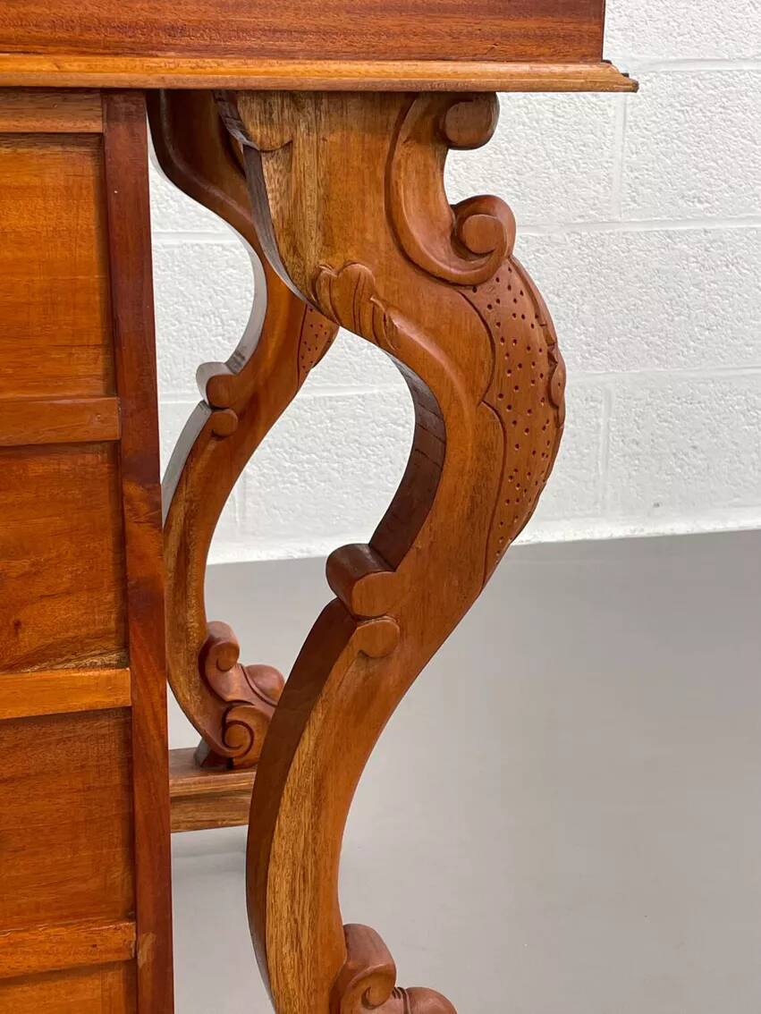 20th century Davenport desk with walnut piano top