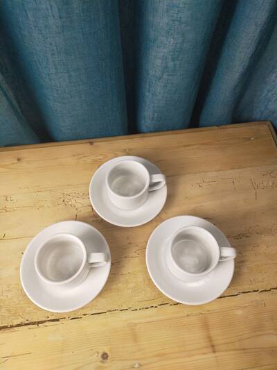 3 sets of Schonwald porcelain coffee cups and saucers