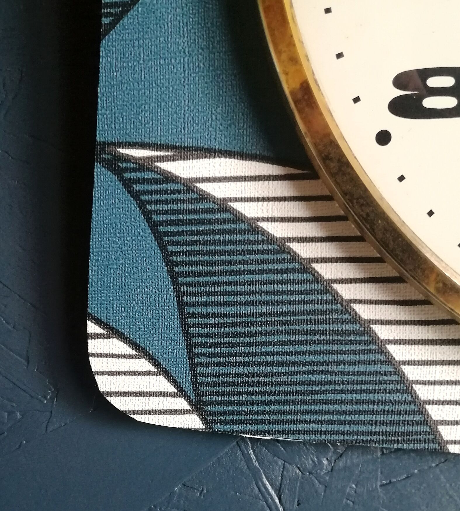 Vintage clock silent wall clock "Mervex blue white"