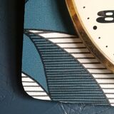 Vintage clock silent wall clock "Mervex blue white"