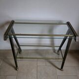 Mahogany and glass side table