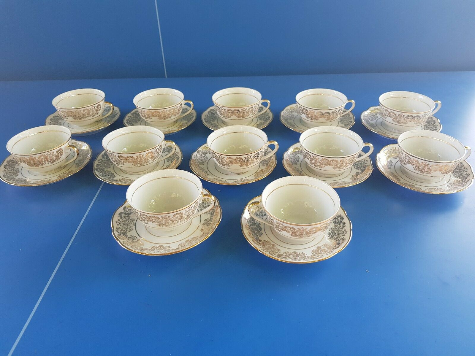 F.D Chauvigny porcelain coffee service complete gold frieze décor