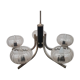 Art deco chandelier in metal and glass