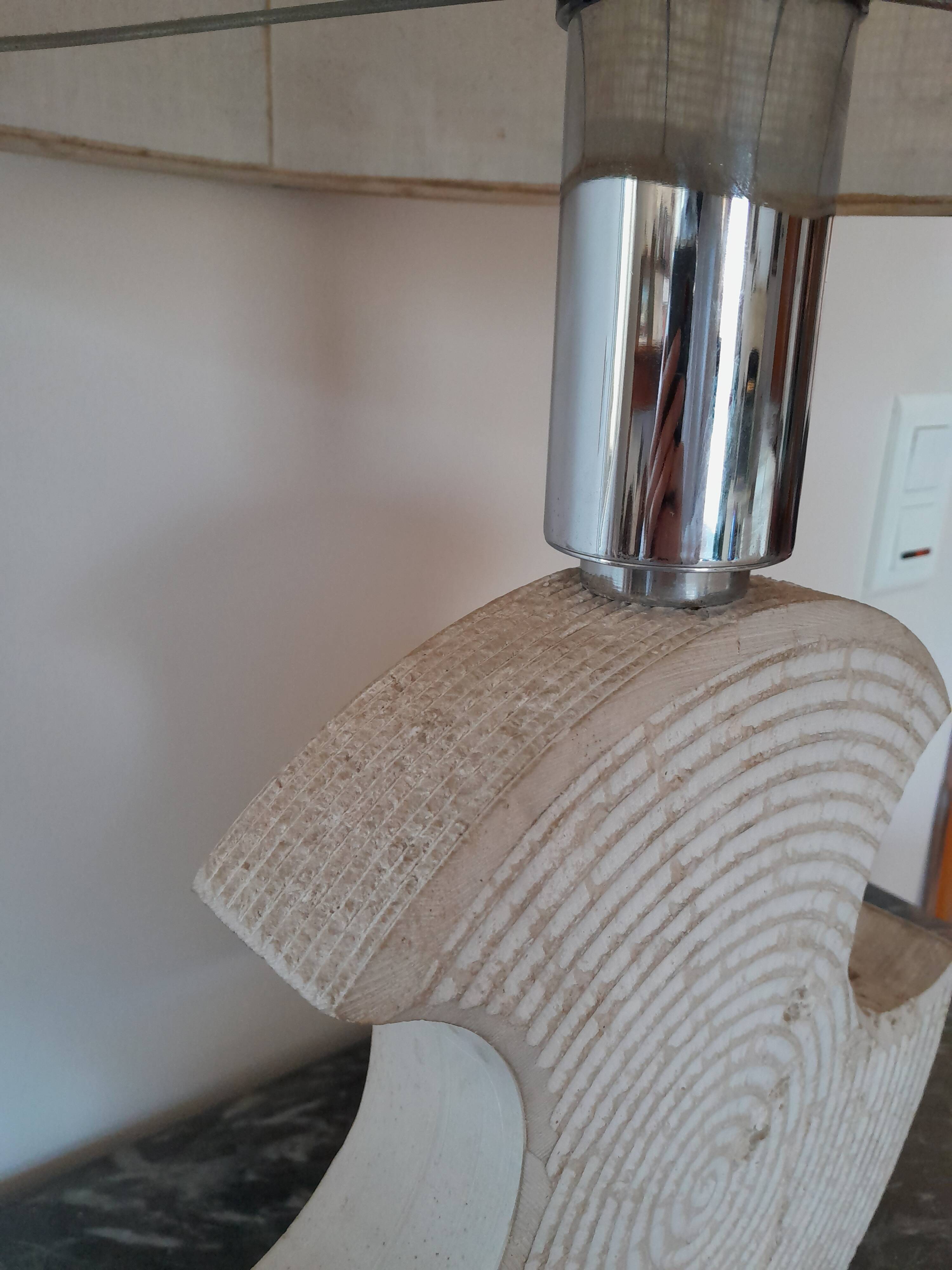 Brutalist lamp in Gard stone and chrome, 1970s