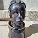 African tribal bust in ebony