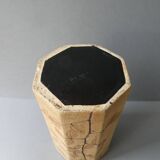 Octagonal vase by Raymonde Leduc, herbarium decoration, circa 1970