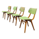 Set of 4 green wooden chairs Tatra Nabytok 1960