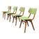 Set of 4 green wooden chairs Tatra Nabytok 1960
