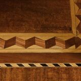Rare small marquetry display cabinet, louis xvi style – mid 19th century