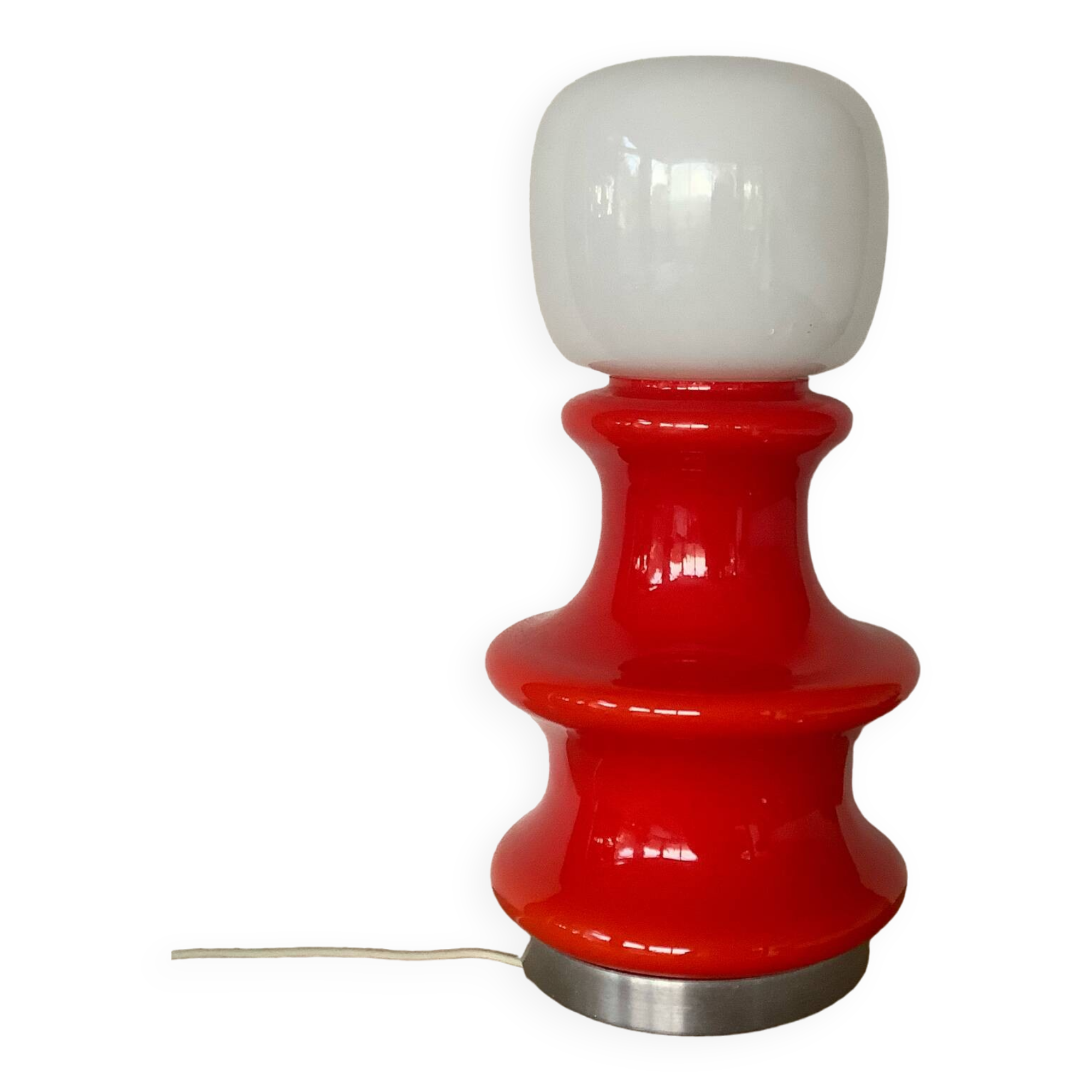 ▪️Lampe Space Age Verre Vintage Rouge