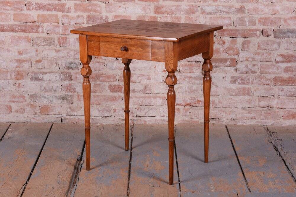 Biedermeier Side Table in Ash and Elm, Czech, 1810s