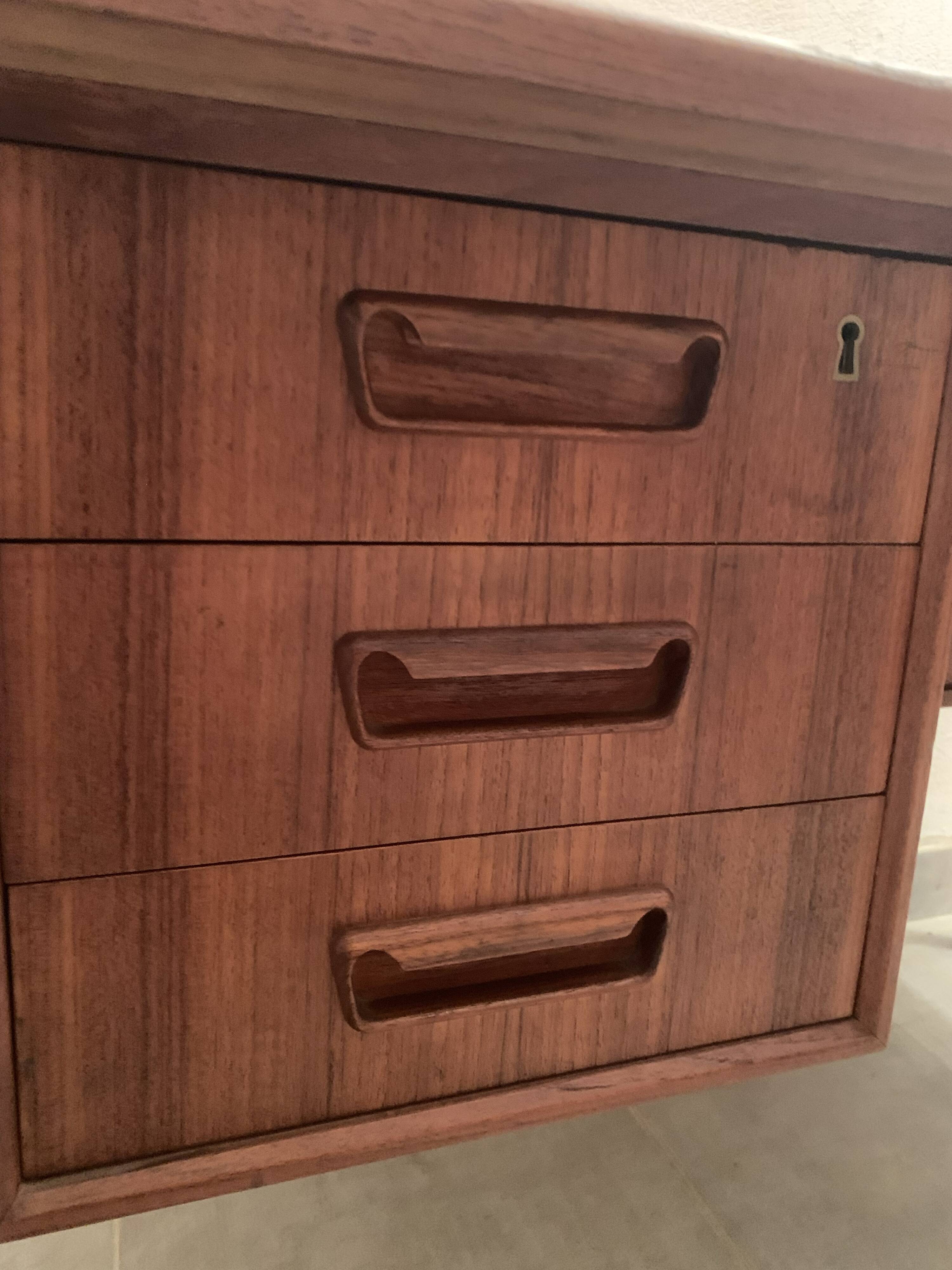 Vintage Danish teak desk by Gunnar Nielsen Tibergaard, 1960