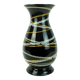 Vase ouest-allemand des années 1950, modèle scheurich 215-33, décor à rayures, fond noir