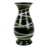 West german 1950s vase scheurich model 215-33 stripe decor black ground