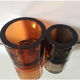 Kivi Iittala candle holders in orange and cinnamon glass 1988