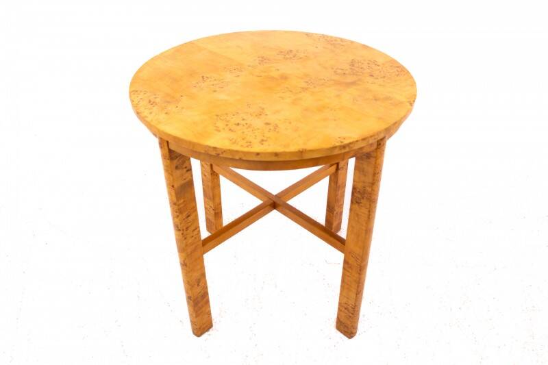 Art Deco side table, mid-20th century, birch