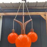Scandinavian Rispal teak chandelier 1960