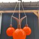 Scandinavian Rispal teak chandelier 1960