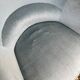 Toad armchair in blue gray velvet