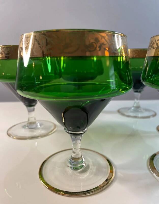 6 vintage Venetian glasses