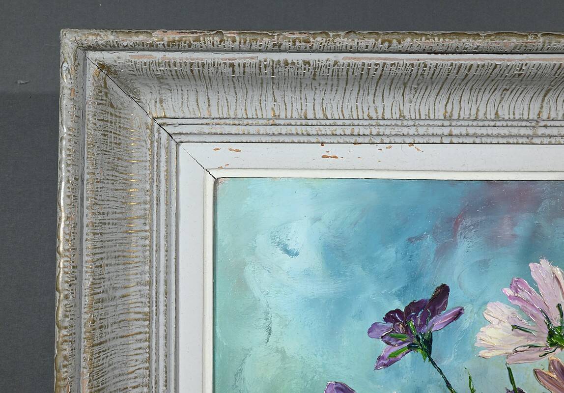 Oil on Panel “Wild Flowers” by I. Kitter Ferrus – Mid 20th Century