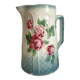 Pichet en barbotine art nouveau roses