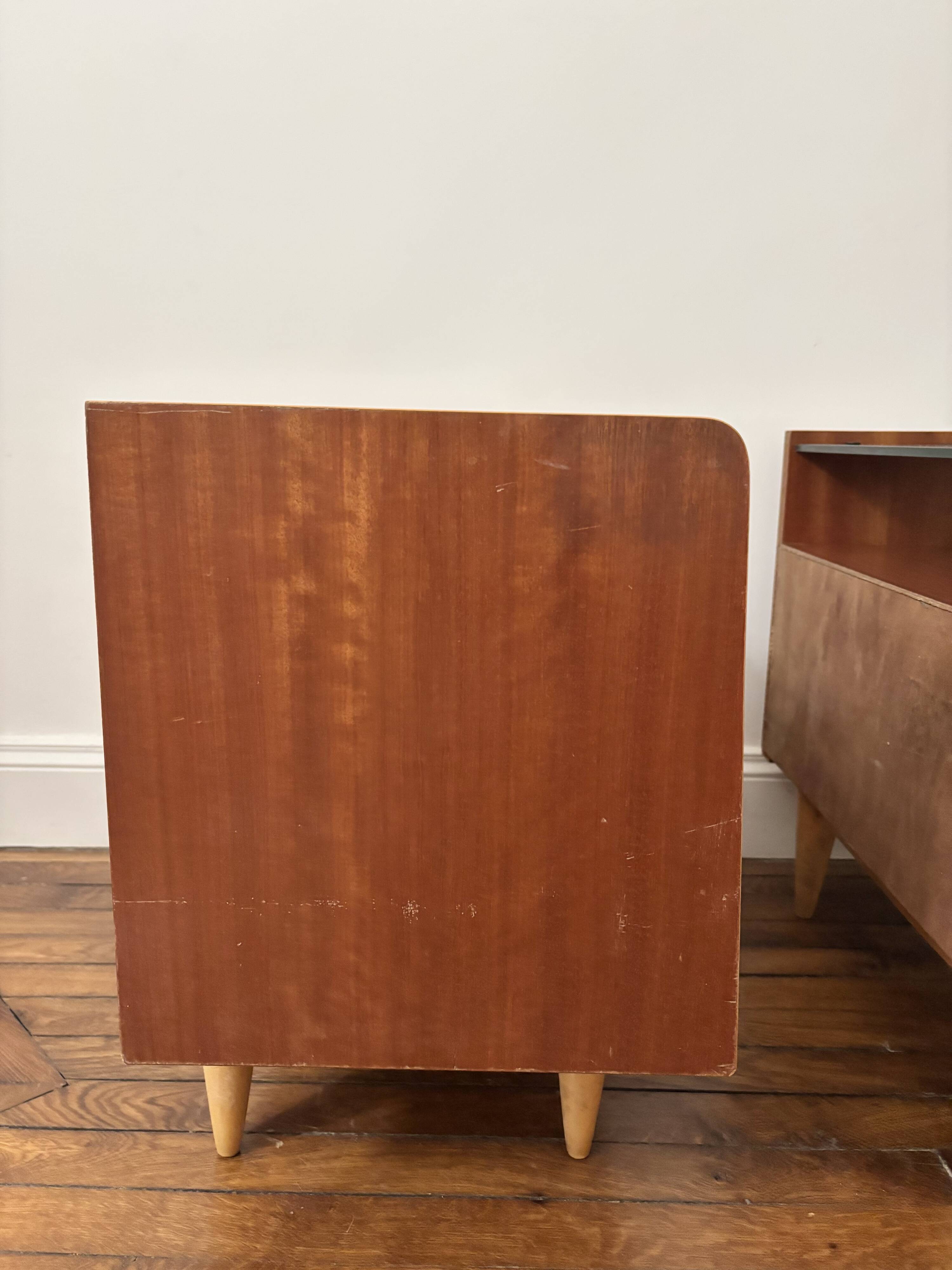 Paire tables de chevet vintage mid-century
