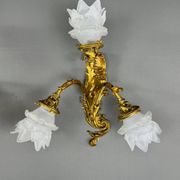 Paire d’appliques Rocaille en bronze doré, fin XIXème