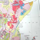 Old geological Africa map 43x43cm from 1950