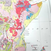 Carte Afrique géologique ancienne 43x43cm de 1950